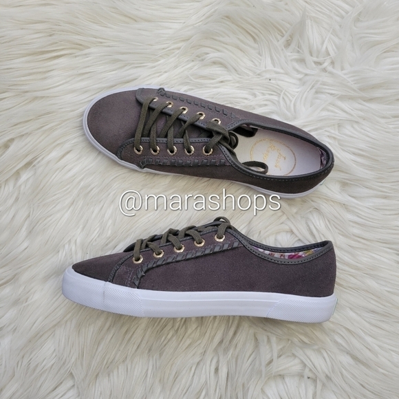 Jack Rogers Carter Grey Suede Sneakers - Picture 1 of 7